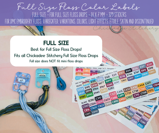 DMC Color Labels: Variegated, Variations, Coloris, Light Effects, Étoile, Satin & Discontinued Floss Colors