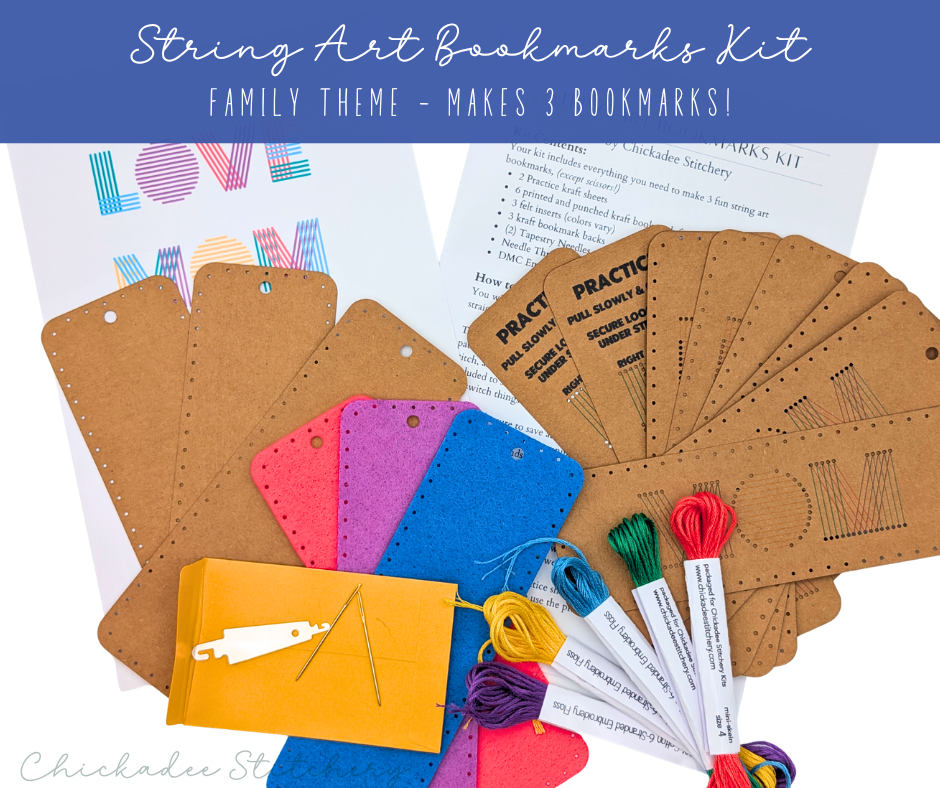 String Art Bookmarks Kit: Mom, Dad, Love