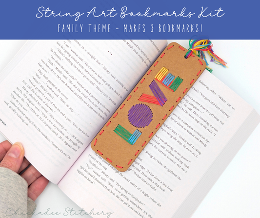 String Art Bookmarks Kit: Mom, Dad, Love