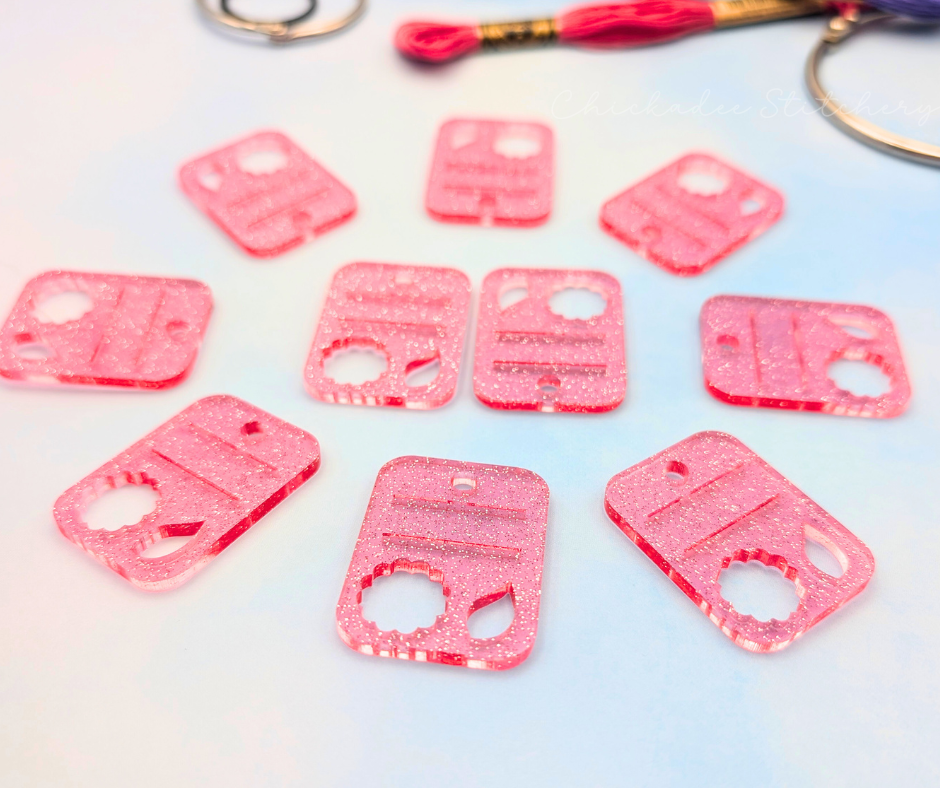 Floss Drops - Set of 10 - Full Size Wrap-Around Label Style with Partial Threads Holder
