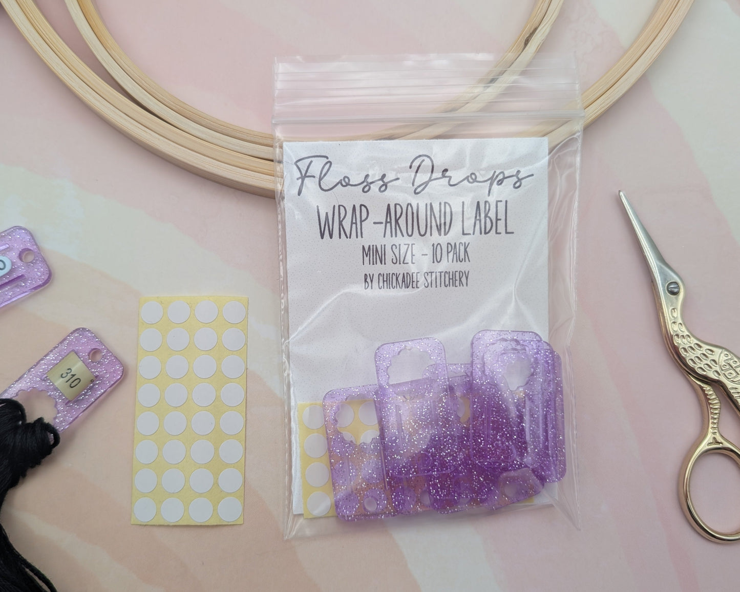 Floss Drops - Set of 10 - Mini Wrap-Around Label Style