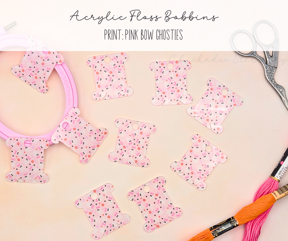 Acrylic Embroidery Floss Bobbins - Set of 10
