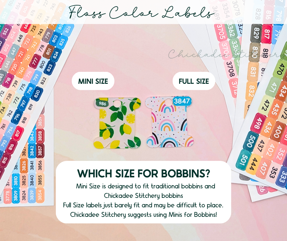 COSMO Seasons (Variegated) Color Labels - 140 Glossy Stickers for Floss Drops and Bobbins