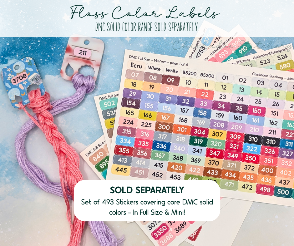 DMC Color Labels: Variegated, Variations, Coloris, Light Effects, Étoile, Satin & Discontinued Floss Colors