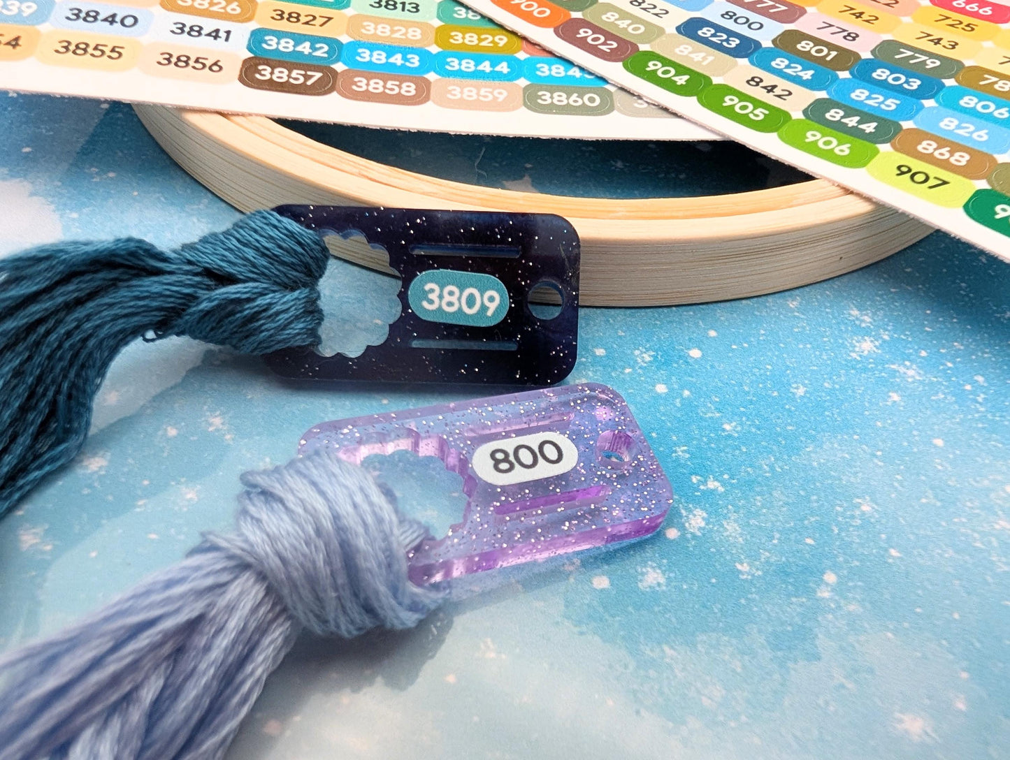 Mini DMC Floss Color Labels for Floss Drops & Traditional Bobbins - Set of 493 stickers