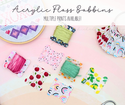 Acrylic Embroidery Floss Bobbins - Set of 10