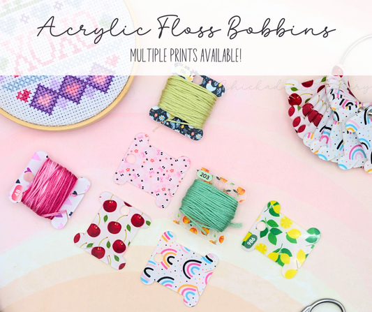 Acrylic Embroidery Floss Bobbins - Set of 10