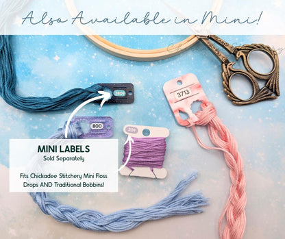 DMC Floss Color Labels for Floss Drops - Set of 493 stickers