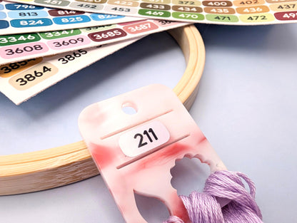 DMC Floss Color Labels for Floss Drops - Set of 493 stickers