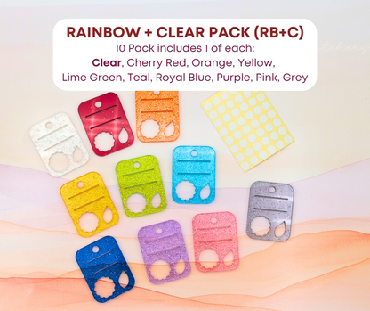 Glitter Jelly Floss Drops - Set of 10 Acrylic Embroidery Floss Holders