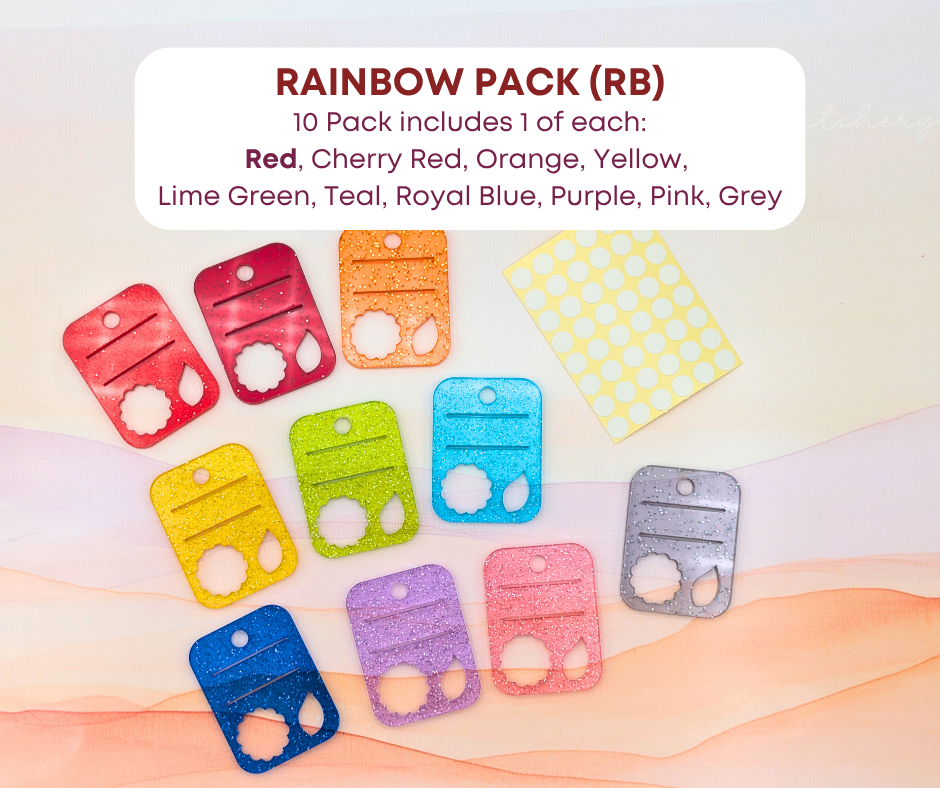 Glitter Jelly Floss Drops - Set of 10 Acrylic Embroidery Floss Holders