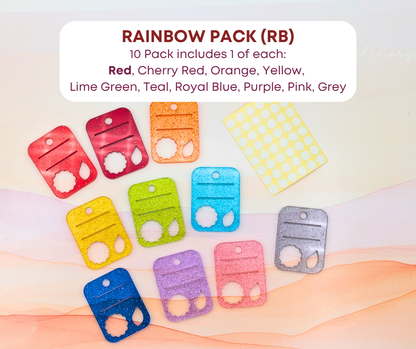 Glitter Jelly Floss Drops - Set of 10 Acrylic Embroidery Floss Holders