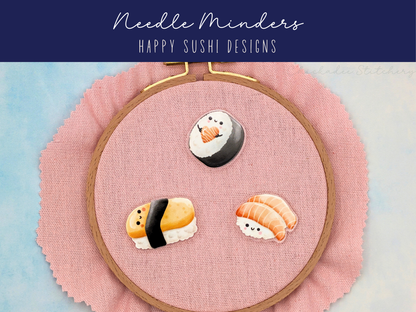 Happy Sushi Needle Minders for Cross Stitch & Embroidery
