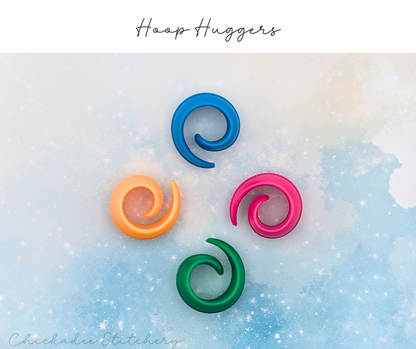 Hoop Huggers - Set of 4 Silicone Embroidery Hoop Wrappers, Fabric Management Accessories