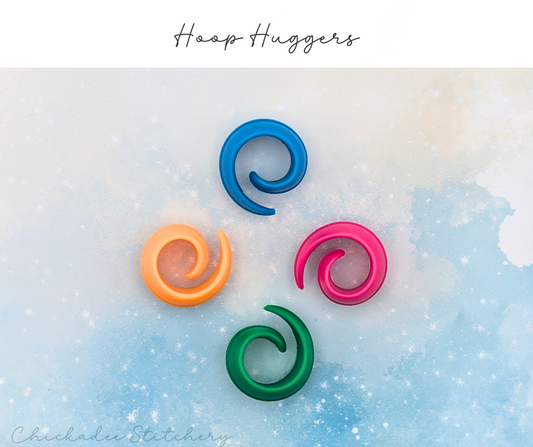 Hoop Huggers - Set of 4 Silicone Embroidery Hoop Wrappers, Fabric Management Accessories