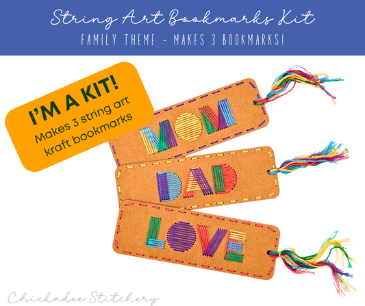 String Art Bookmarks Kit: Mom, Dad, Love