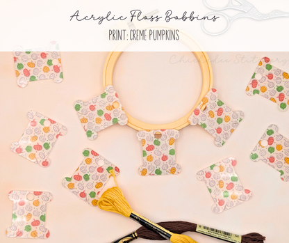 Acrylic Embroidery Floss Bobbins - Set of 10