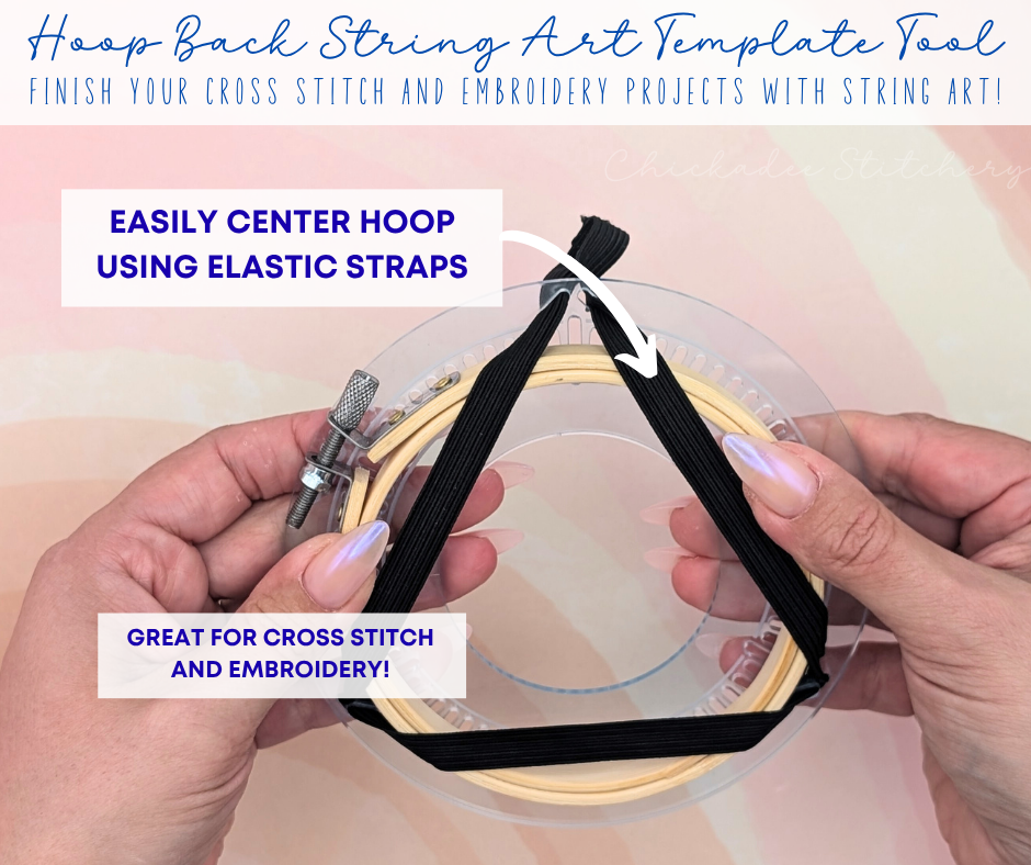 Hoop Back String Art Template Tool: Cross Stitch & Embroidery Finish