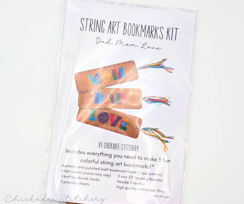 String Art Bookmarks Kit: Mom, Dad, Love