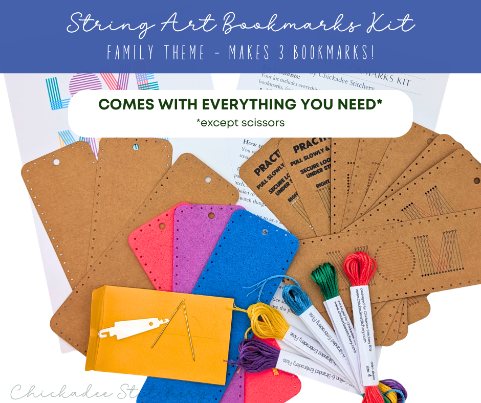 String Art Bookmarks Kit: Mom, Dad, Love