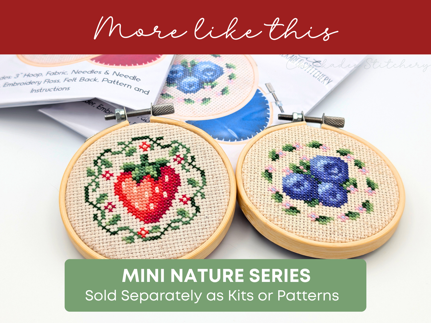 Strawberry Vine - Mini Cross Stitch Pattern Digital Download