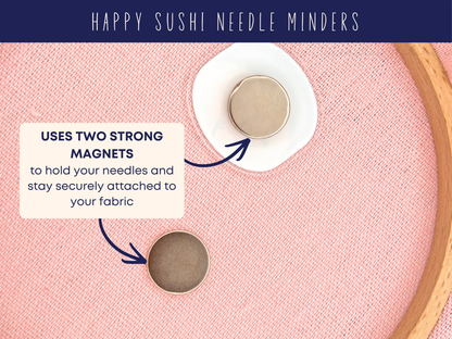 Happy Sushi Needle Minders for Cross Stitch & Embroidery