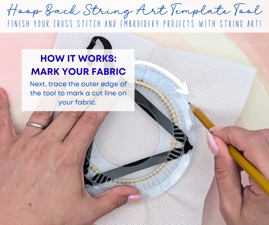 Hoop Back String Art Template Tool: Cross Stitch & Embroidery Finish