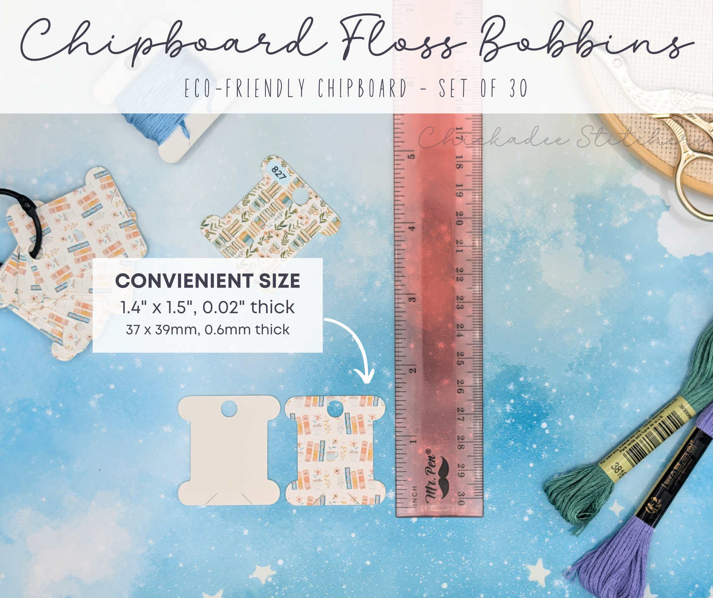 Eco-Friendly Chipboard Floss Bobbins