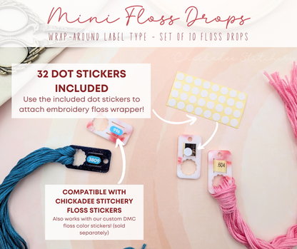 Floss Drops - Set of 10 - Mini Wrap-Around Label Style