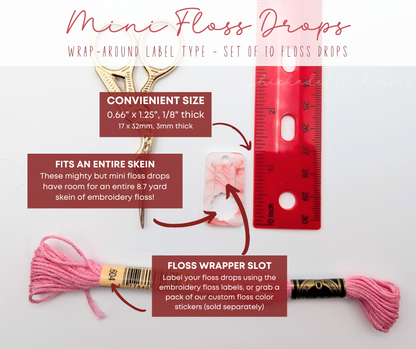 Floss Drops - Set of 10 - Mini Wrap-Around Label Style