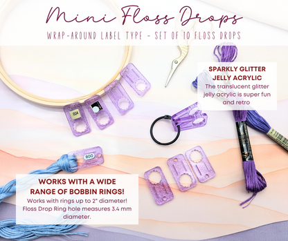Floss Drops - Set of 10 - Mini Wrap-Around Label Style