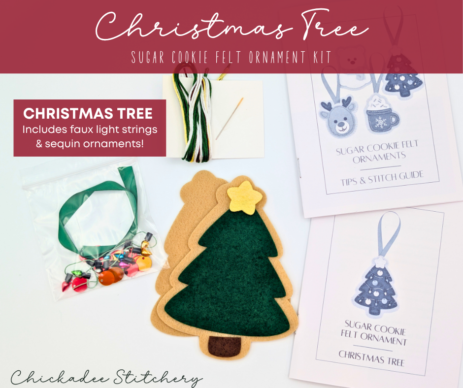 Sugar Cookie Felt Ornament Kits: Reindeer, Polar Bear, Christmas Tree, Hot Cocoa Mug