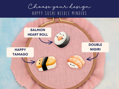 Happy Sushi Needle Minders for Cross Stitch & Embroidery