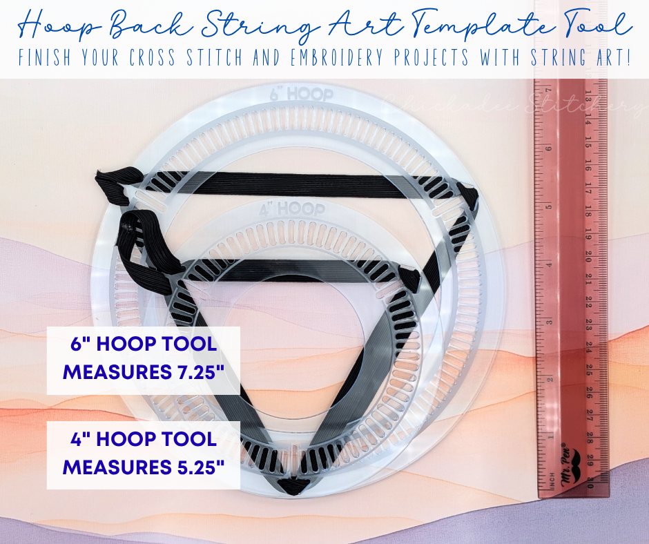 Hoop Back String Art Template Tool: Cross Stitch & Embroidery Finish