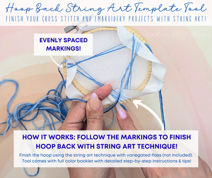 Hoop Back String Art Template Tool: Cross Stitch & Embroidery Finish
