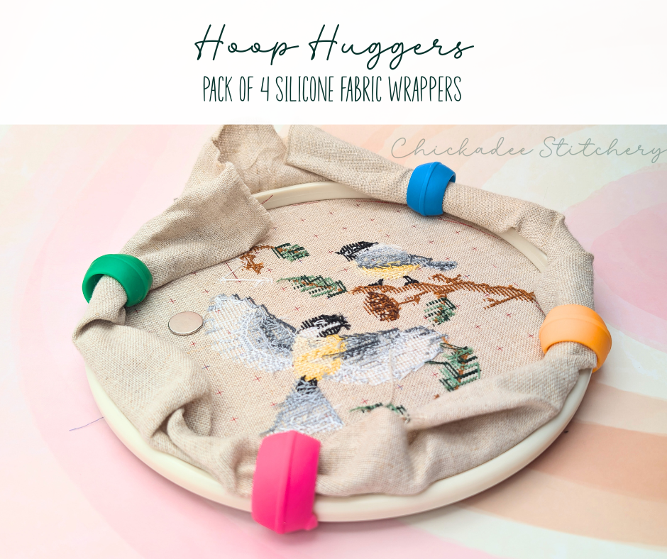 Hoop Huggers - Set of 4 Silicone Embroidery Hoop Wrappers, Fabric Management Accessories