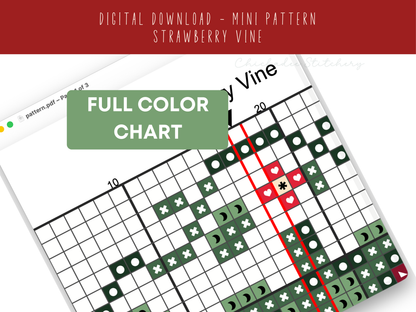 Strawberry Vine - Mini Cross Stitch Pattern Digital Download