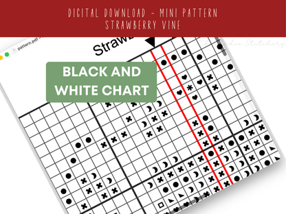 Strawberry Vine - Mini Cross Stitch Pattern Digital Download