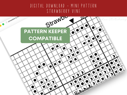 Strawberry Vine - Mini Cross Stitch Pattern Digital Download