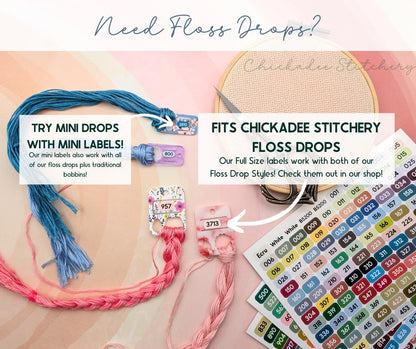 DMC Floss Color Labels for Floss Drops - Set of 493 stickers