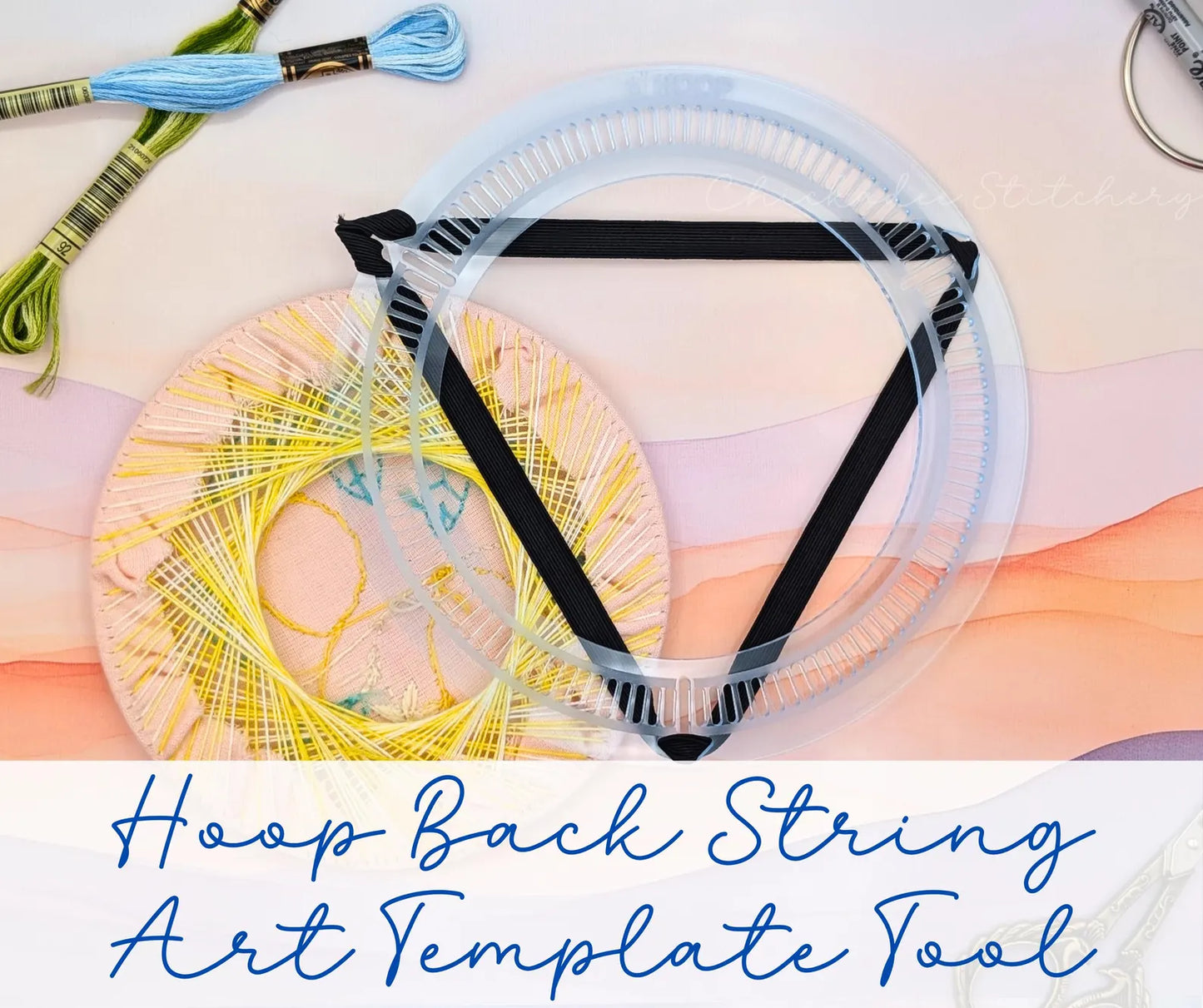 Hoop Back String Art Template Tool: Cross Stitch & Embroidery Finish