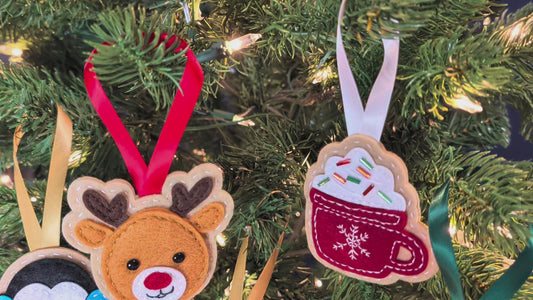 Sugar Cookie Felt Ornament Kits: Reindeer, Polar Bear, Christmas Tree, Hot Cocoa, Snowman, Stocking, Penguin, Gingerbread House